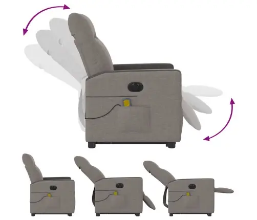 Elektriline Püstitõusmist Toetav Massaažitool, Pruunikashall