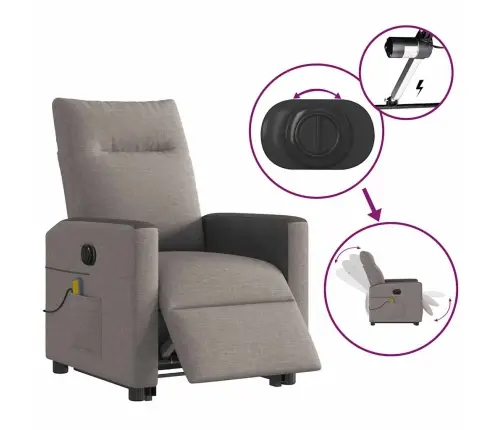 Elektriline Püstitõusmist Toetav Massaažitool, Pruunikashall