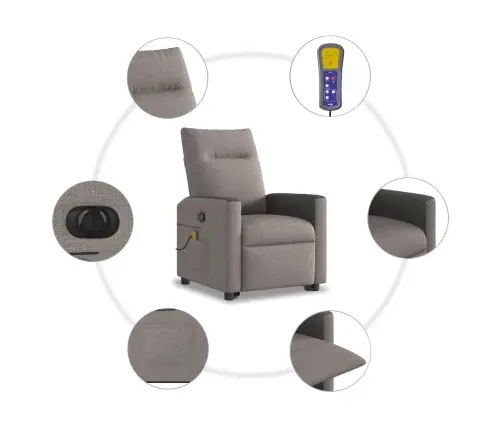 Elektriline Püstitõusmist Toetav Massaažitool, Pruunikashall