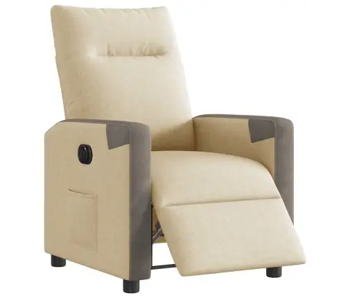 Elektrinis Atlošiamas Krėslas, Kreminės Spalvos, Audinys
