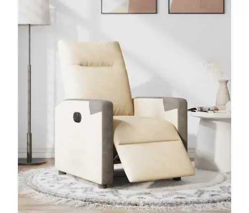 Elektrinis Atlošiamas Krėslas, Kreminės Spalvos, Audinys