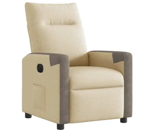 Elektrinis Atlošiamas Krėslas, Kreminės Spalvos, Audinys