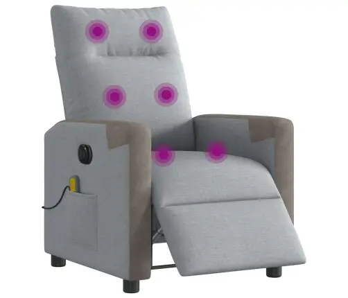 Elektrinis Masažinis Krėslas, Šviesiai Pilkas, Audinys