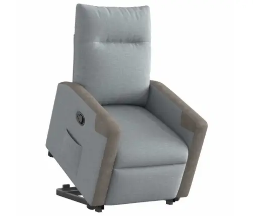 Atpūtas Krēsls, Paceļams, Atgāžams, Gaiši Pelēks Audums Vidaxl
