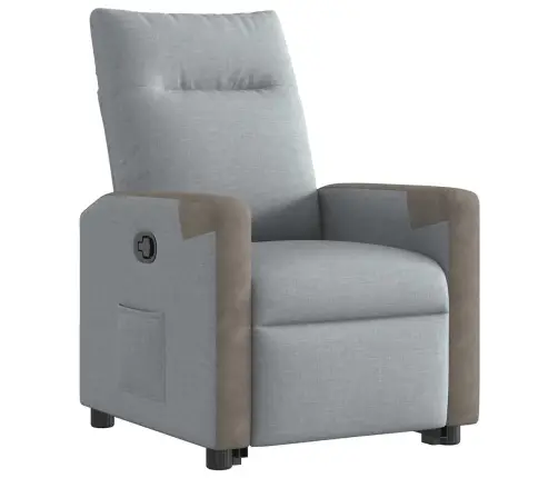 Atpūtas Krēsls, Paceļams, Atgāžams, Gaiši Pelēks Audums Vidaxl