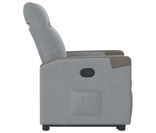 Atpūtas Krēsls, Paceļams, Atgāžams, Gaiši Pelēks Audums Vidaxl