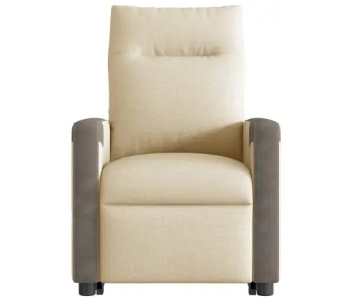 Atpūtas Krēsls, Paceļams, Atgāžams, Krēmkrāsas Audums Vidaxl