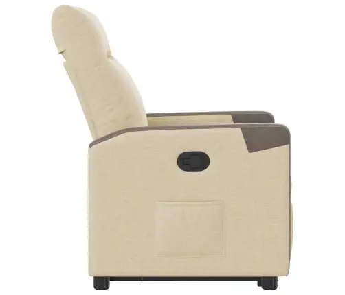 Atpūtas Krēsls, Paceļams, Atgāžams, Krēmkrāsas Audums Vidaxl