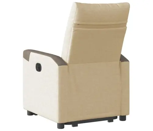 Atpūtas Krēsls, Paceļams, Atgāžams, Krēmkrāsas Audums Vidaxl