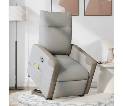 Masāžas Krēsls, Paceļams, Atgāžams, Mākonis Pelēks Audums Vidaxl