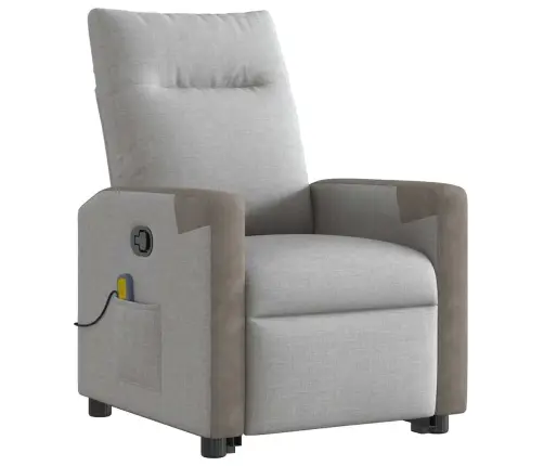 Masāžas Krēsls, Paceļams, Atgāžams, Mākonis Pelēks Audums Vidaxl