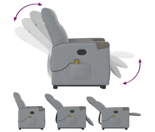 Püsti Tõusmist Toetav Massaažitool, Helehall, Kangas