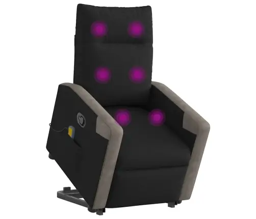 Masāžas Krēsls, Paceļams, Atgāžams, Melns Audums Vidaxl