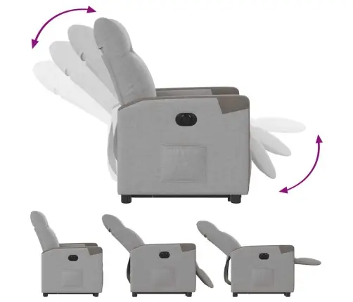 Elektrisks Atpūtas Krēsls, Paceļams, Atgāžams, Mākonis Pelēks Vidaxl