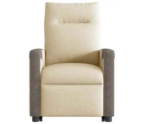 Atsistojantis Elektrinis Masažinis Krėslas, Kreminis, Audinys