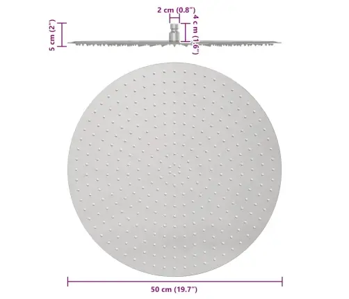 Lietus Dušas Galva Nerūsējošais Tērauds 304 50 Cm Apaļš Vidaxl