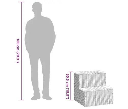 Mullivann Step Beež 50X50X50,5 Cm Polürotangist Ja Akaatsiast