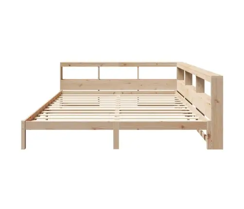 Gulta Ar Grāmatu Plauktu, Bez Matrača, 200X200 Cm, Priedes Koks Vidaxl