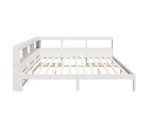 Gulta Ar Grāmatu Plauktu, Bez Matrača, 200X200 Cm, Priedes Koks Vidaxl