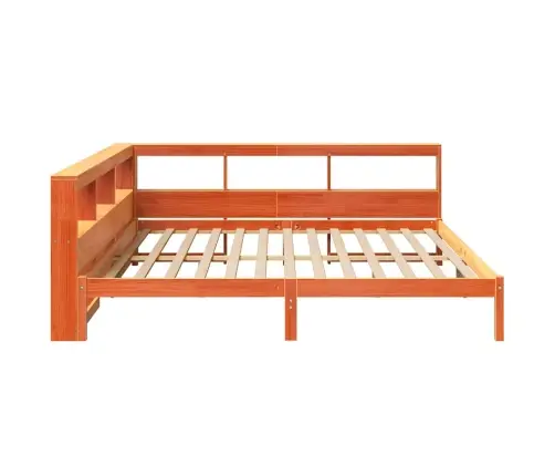 Gulta Ar Grāmatu Plauktu, Bez Matrača, 200X200 Cm, Priedes Koks Vidaxl