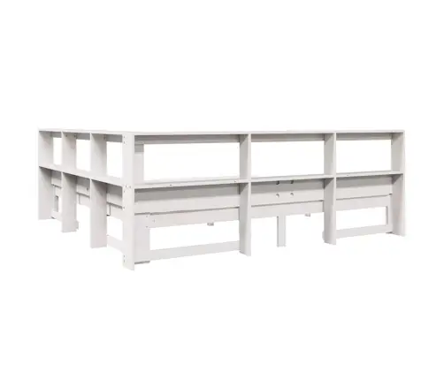 Riiuliga Voodiraam Ilma Madratsita, Valge, 180X200cm Männipuit