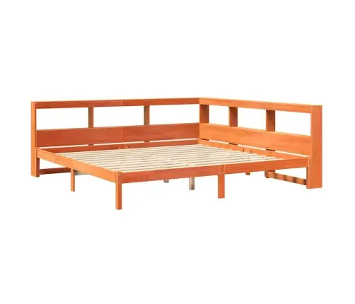 Gulta Ar Grāmatu Plauktu, Bez Matrača, 180X200 Cm, Priedes Koks Vidaxl