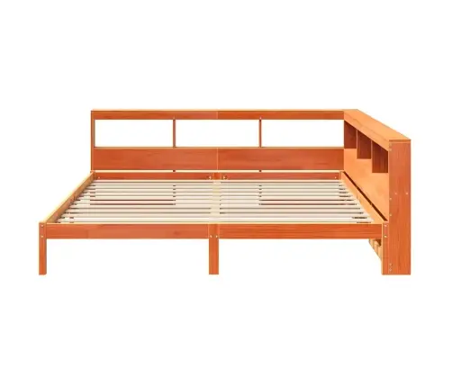 Gulta Ar Grāmatu Plauktu, Bez Matrača, 180X200 Cm, Priedes Koks Vidaxl