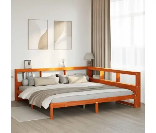 Gulta Ar Grāmatu Plauktu, Bez Matrača, 180X200 Cm, Priedes Koks Vidaxl