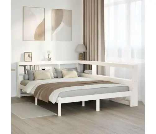 Gulta Ar Grāmatu Plauktu, Bez Matrača, 160X200 Cm, Priedes Koks Vidaxl