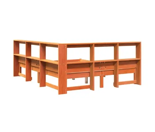 Gulta Ar Grāmatu Plauktu, Bez Matrača, 160X200 Cm, Priedes Koks Vidaxl