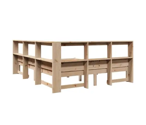 Riiuliga Voodiraam Ilma Madratsita, 150 X 200 cm Männipuit