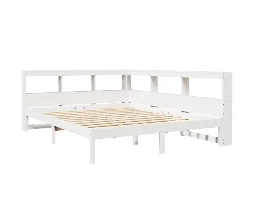 Lova Su Knygų Spinta Be Čiužinio, Balta, 150X200cm Pušis