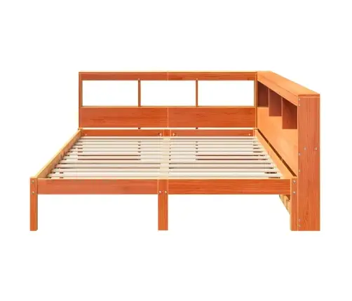 Gulta Ar Grāmatu Plauktu, Bez Matrača, 140X200 Cm, Priedes Koks Vidaxl