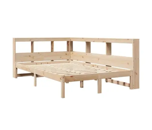 Gulta Ar Grāmatu Plauktu, Bez Matrača, 120X200 Cm, Priedes Koks Vidaxl