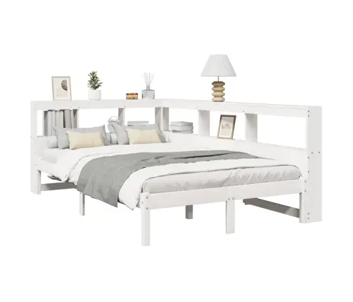 Gulta Ar Grāmatu Plauktu, Bez Matrača, 120X200 Cm, Priedes Koks Vidaxl