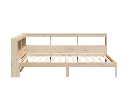 Gulta Ar Grāmatu Plauktu, Bez Matrača, 100X200 Cm, Priedes Koks Vidaxl