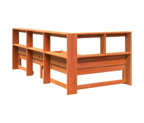 Gulta Ar Grāmatu Plauktu, Bez Matrača, 100X200 Cm, Priedes Koks Vidaxl