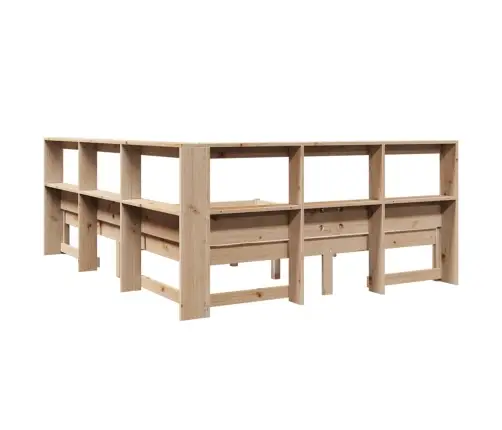 Gulta Ar Grāmatu Plauktu, Bez Matrača, 135X190 Cm, Priedes Koks Vidaxl