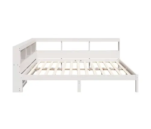 Lova Su Knygų Spinta Be Čiužinio, Balta, 135X190cm Pušis