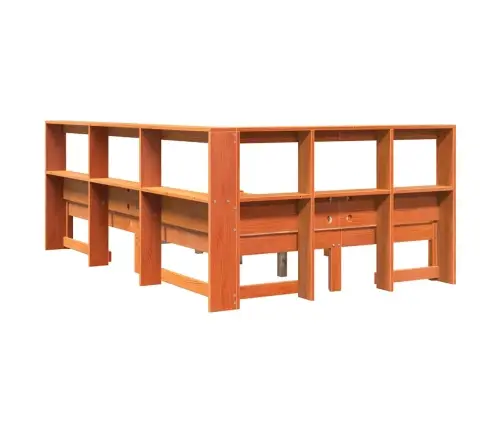 Gulta Ar Grāmatu Plauktu, Bez Matrača, 135X190 Cm, Priedes Koks Vidaxl