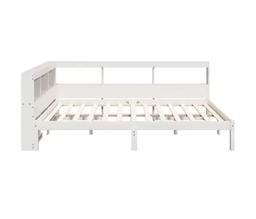 Gulta Ar Grāmatu Plauktu, Bez Matrača, 120X190 Cm, Priedes Koks Vidaxl