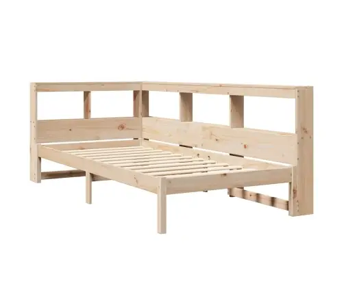 Riiuliga Voodi Ilma Madratsita, 90 X 190 cm Männipuit