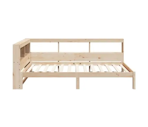 Riiuliga Voodi Ilma Madratsita, 90 X 190 cm Männipuit