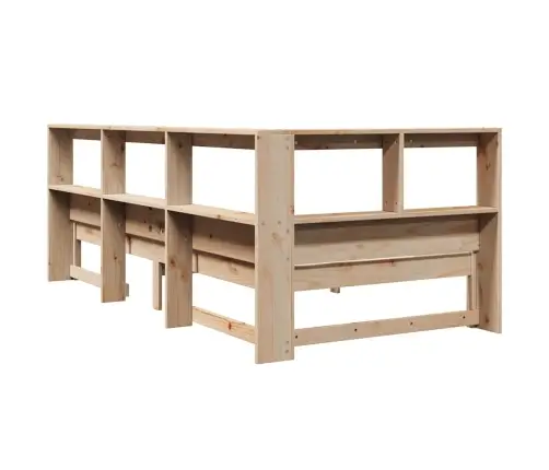 Riiuliga Voodi Ilma Madratsita, 90 X 190 cm Männipuit