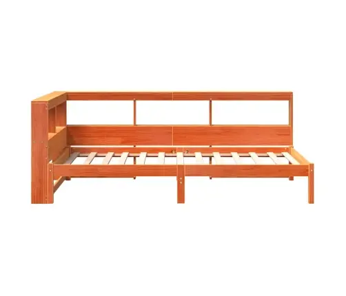 Gulta Ar Grāmatu Plauktu, Bez Matrača, 90X190 Cm, Priedes Koks Vidaxl