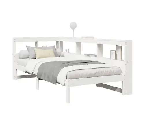 Gulta Ar Grāmatu Plauktu, Bez Matrača, 75X190 Cm, Priedes Koks Vidaxl