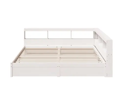 Gulta Ar Grāmatu Plauktu, Bez Matrača, 200X200 Cm, Priedes Koks Vidaxl