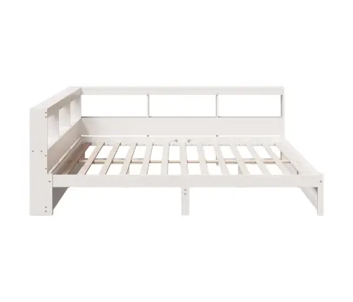 Gulta Ar Grāmatu Plauktu, Bez Matrača, 200X200 Cm, Priedes Koks Vidaxl