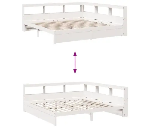 Gulta Ar Grāmatu Plauktu, Bez Matrača, 160X200 Cm, Priedes Koks Vidaxl