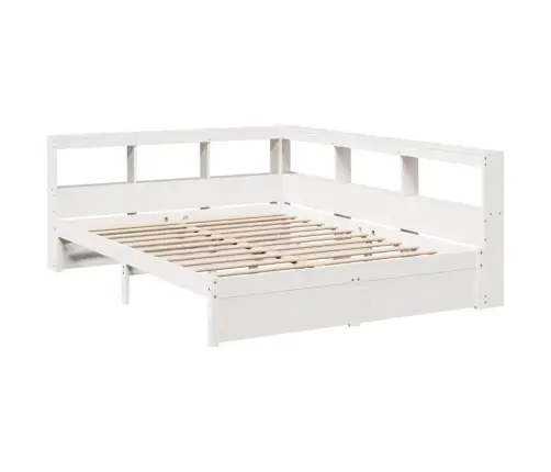 Lova Su Knygų Spinta Be Čiužinio, Balta, 160X200cm Pušis